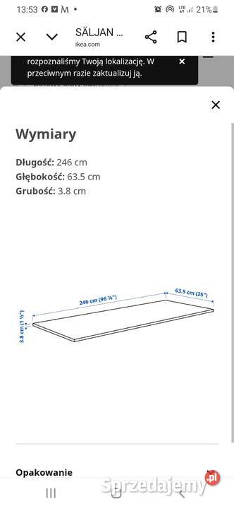 Blat Saljan IKEA duży 246 nowy