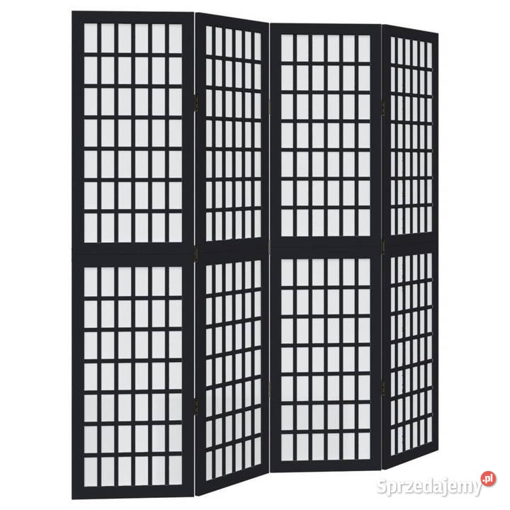 Parawan pokojowy 4panelowy czarny lite drewno Warszawa