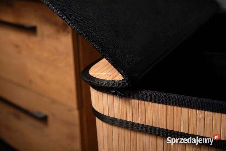 NOWY Bambusowy kosz na pranie pokrywa naturalny Warszawa