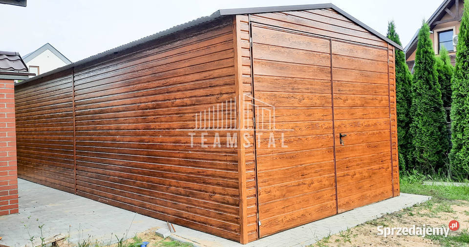 GARAŻ BLASZANY 34m x 7m dwuspad Brama orzech 354zł/m2 Częstochowa