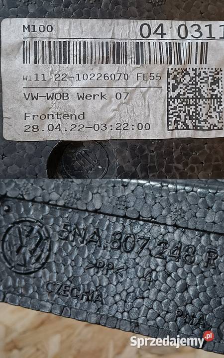 VW TIGUAN II LIFT 20 STYROPIAN PIANKA ABSORBER