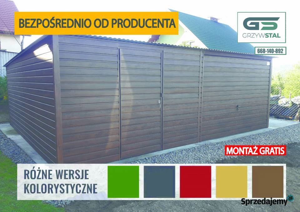 Garaż Blaszany JEDNOSPADOWY Drewnopodobny Wiatka