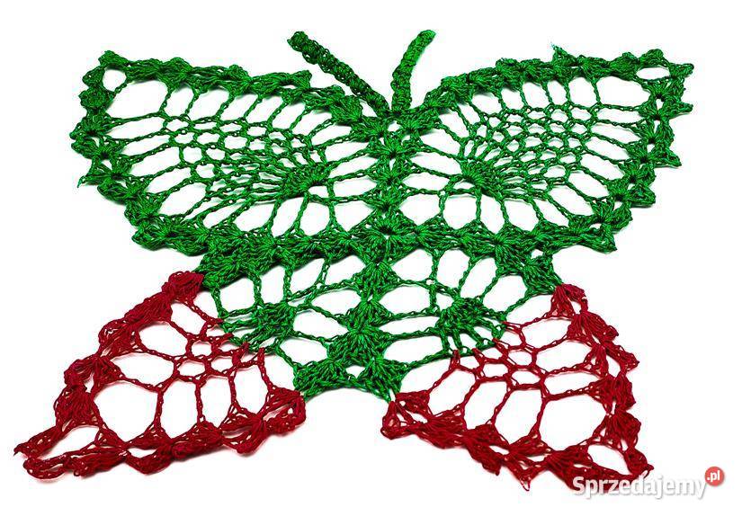 Serwetka na szydełku rękodzieło motyl Poznań