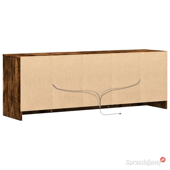 Szafka pod TV z LED przydymiony dąb 1395x34x50 RTV Warszawa
