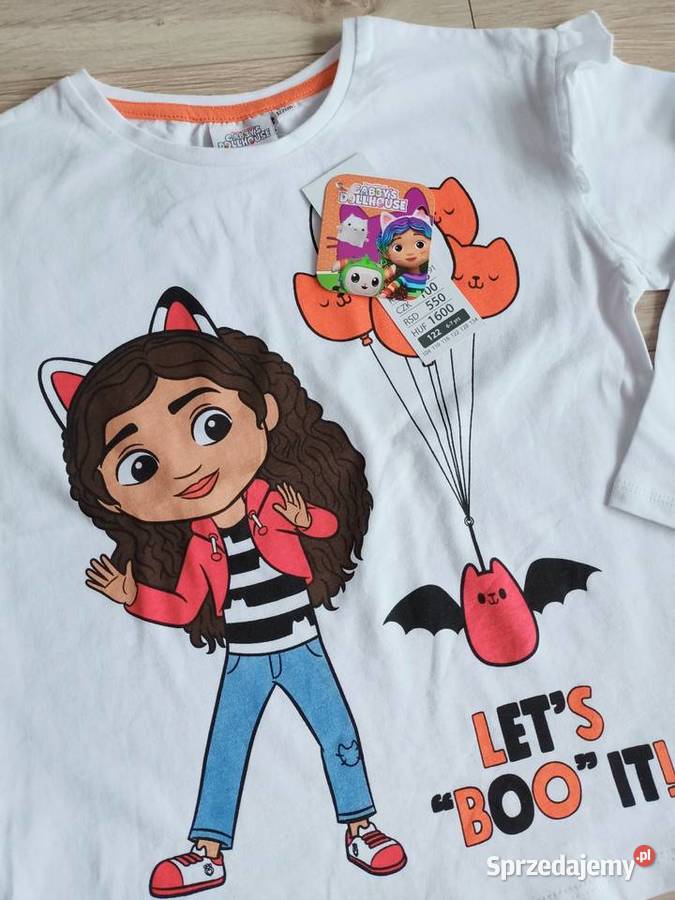 Bluzka koszulka dziewczęca na długi rękaw biała mazowieckie Płock