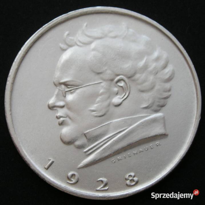 Austria 2 schilling 1928 Franz Schubert srebro