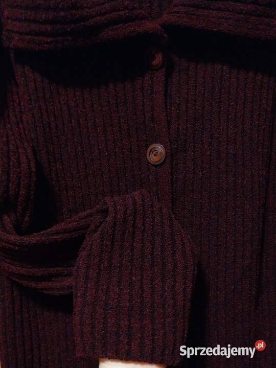 Sweter narzuta ciemny bordowy BekR M L XL 38 40 długi Warszawa sprzedam