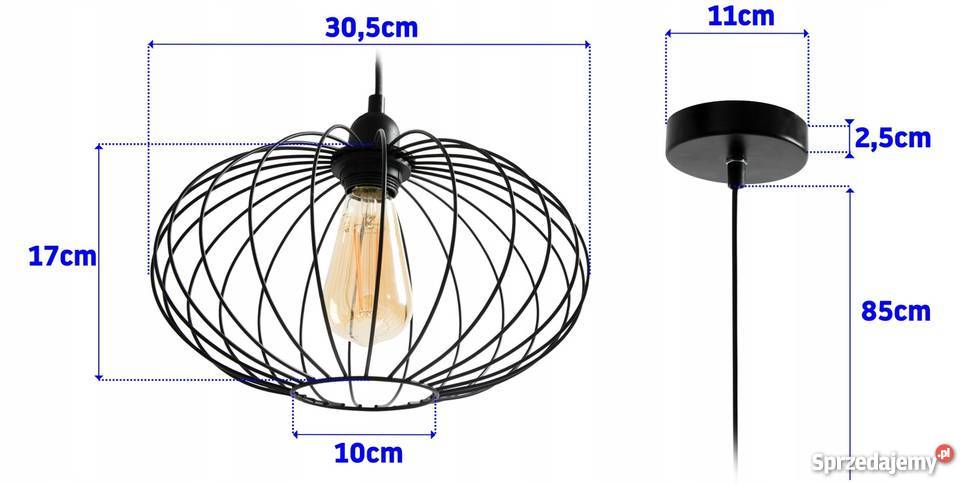 Lampa sufiotwa wisząca LOFT Retro czarna black podlaskie Białystok