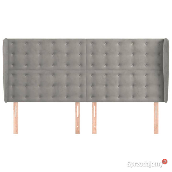 Zagłówek uszak jasnoszary 203x23x118128 aksamit Warszawa
