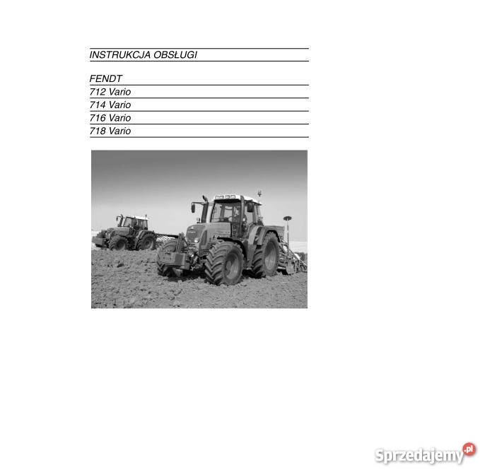 FENDT VARIO 712 714 716 718 instrukcja obsługi świętokrzyskie Kielce sprzedam