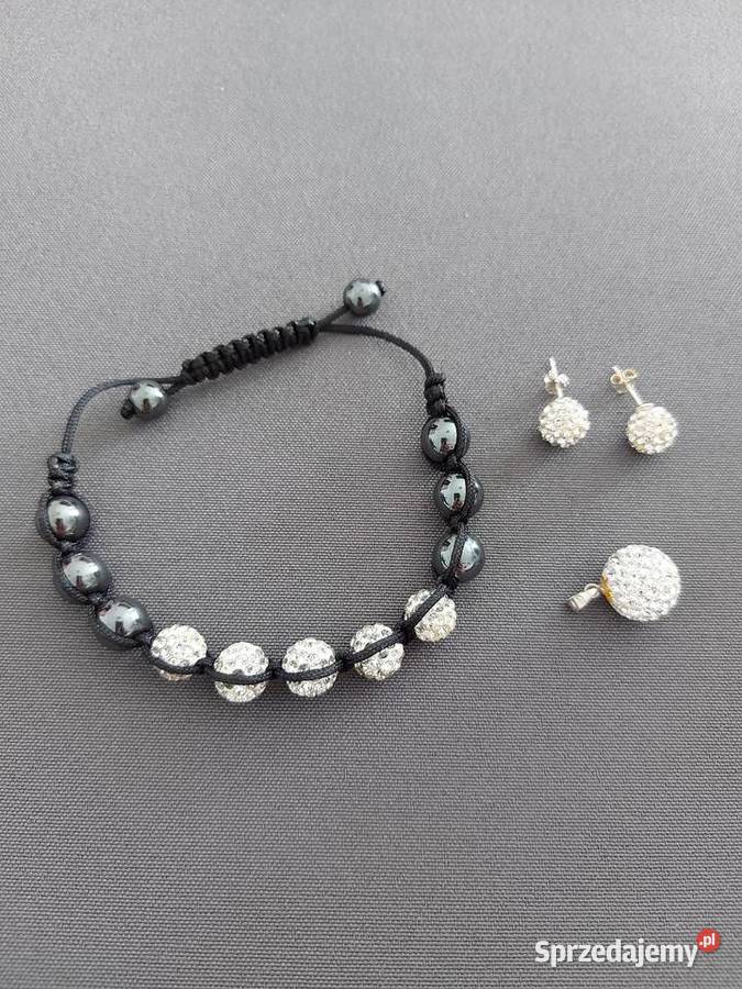 Bransoletka shambala kolczyki wkrętki białe Dla kobiet Olkusz