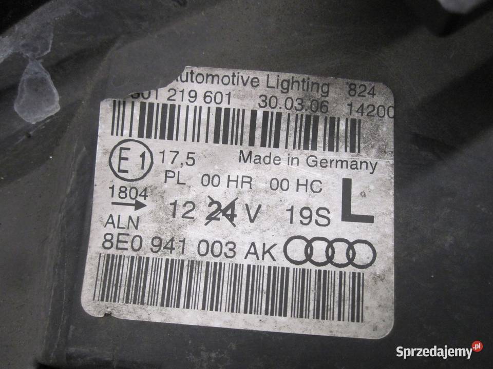 AUDI A4 B7 III 07r lampa lewa przód 8E0941003AK