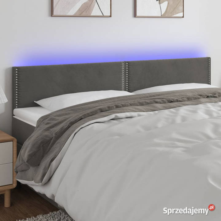 Zagłówek do łóżka z LED ciemnoszary 160x5x7888 Warszawa