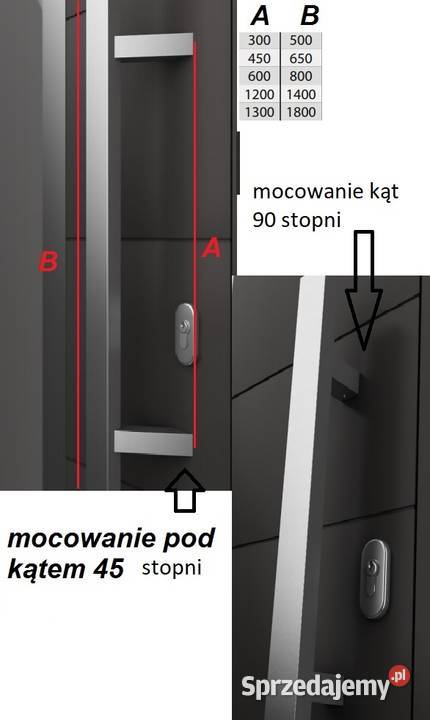 POCHWYT DRZWI UCHWYT ANTABA STAL INOX 8001000 PR Łapy