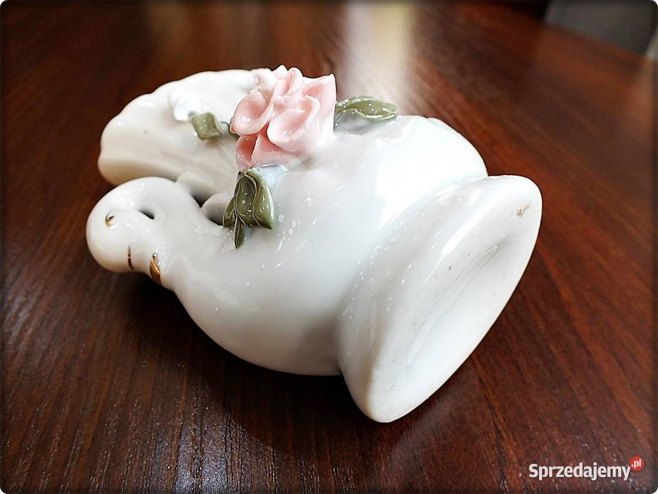 Wazon Wazonik Łabędź figurka Biała Porcelana lubuskie