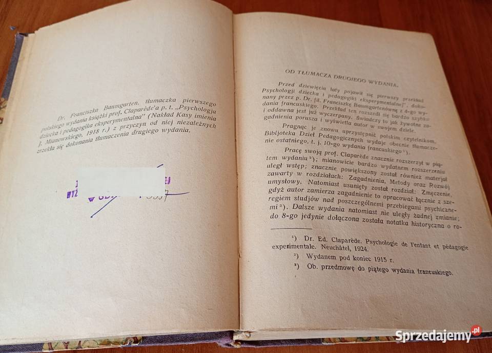 Psychologja dziecka i pedagogika eksperymentalna Rok wydania 1927 Gdańsk