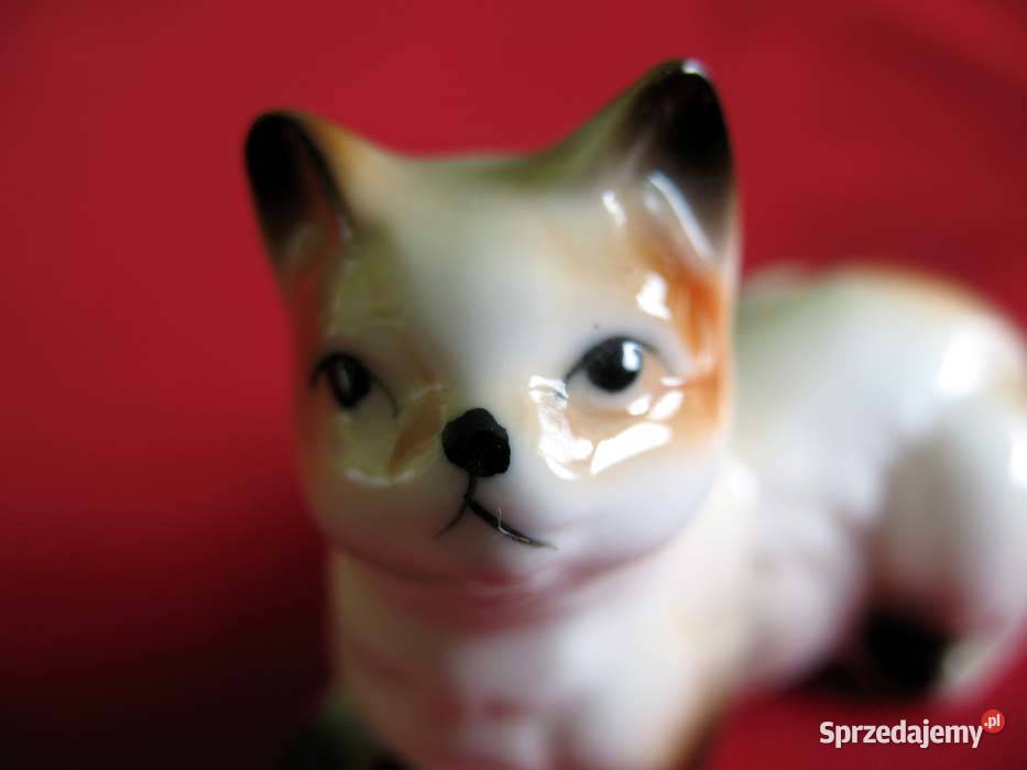 Kot naturalistyczna figurka z porcelany 4 x 65 x Figurki i rzeźby mazowieckie Siedlce