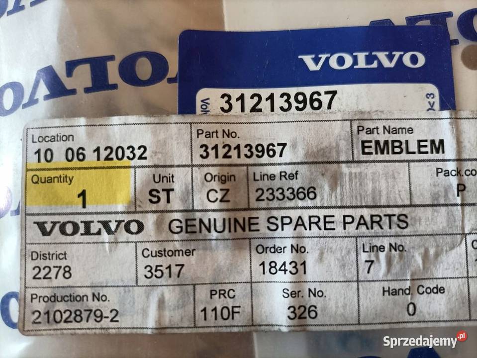 VOLVO XC90 XC70 V70 S80 XC60 S60 V60 EMBLEMAT sprzedam