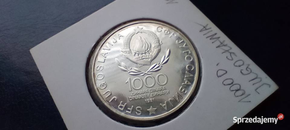 Stare monety 1000 dinarów 1981 Jugosławia srebro Lesko