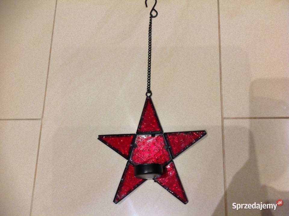 Czerwona Gwiazda Szklana Lampion