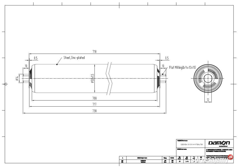 Rolki transportowe Damon nowe grawitacyjne fi 50 Warszawa sprzedam