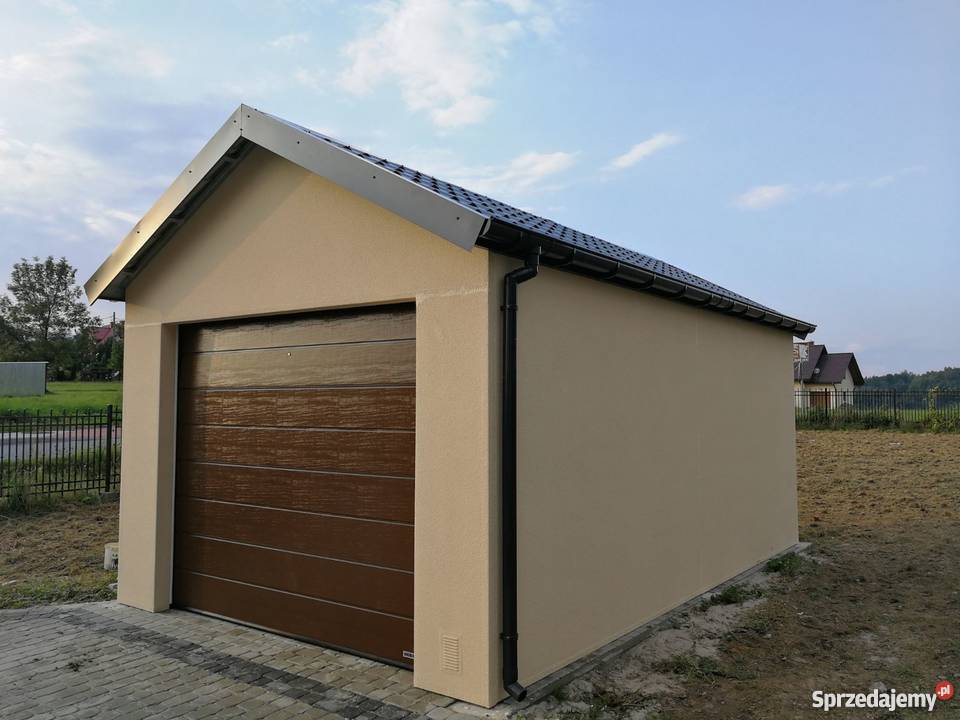 Garaż dwuspadowy blaszany tynkowany Kaczyce