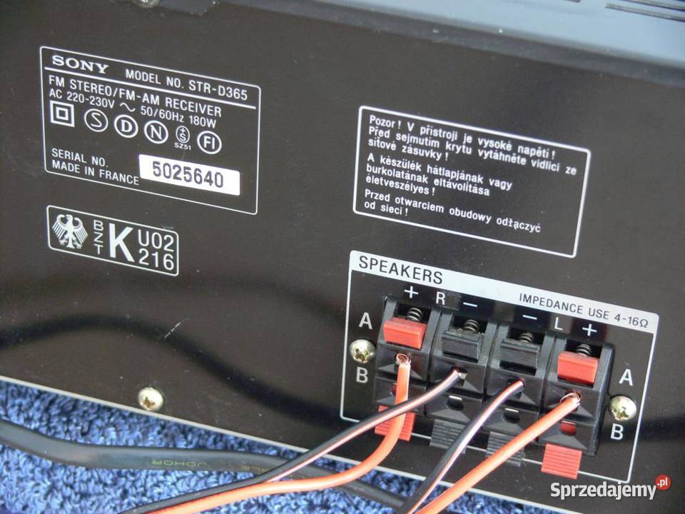 Japoński amplituner Sony STRD365 RDS mocny Jasło