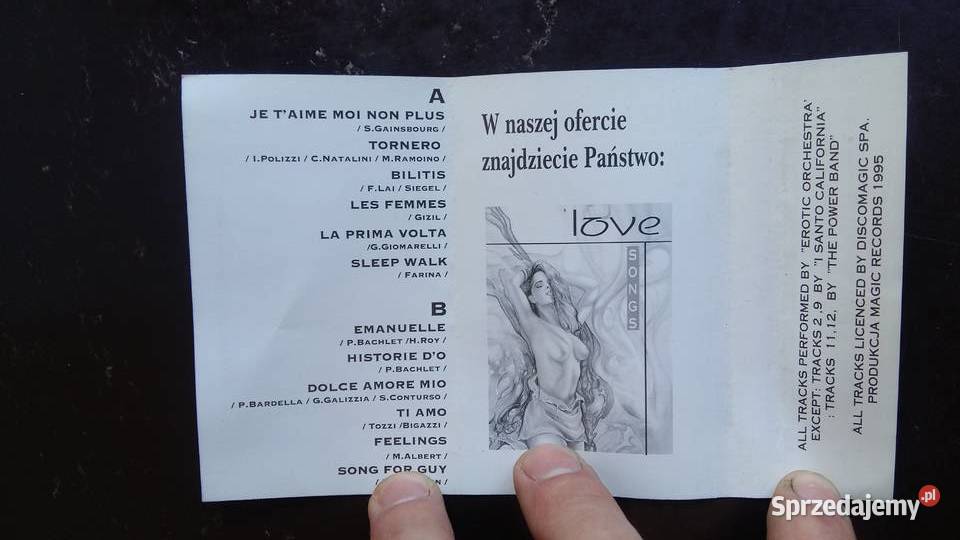 Kaseta magnetofonowa Erotic songs Wyd Magic Siemiatycze