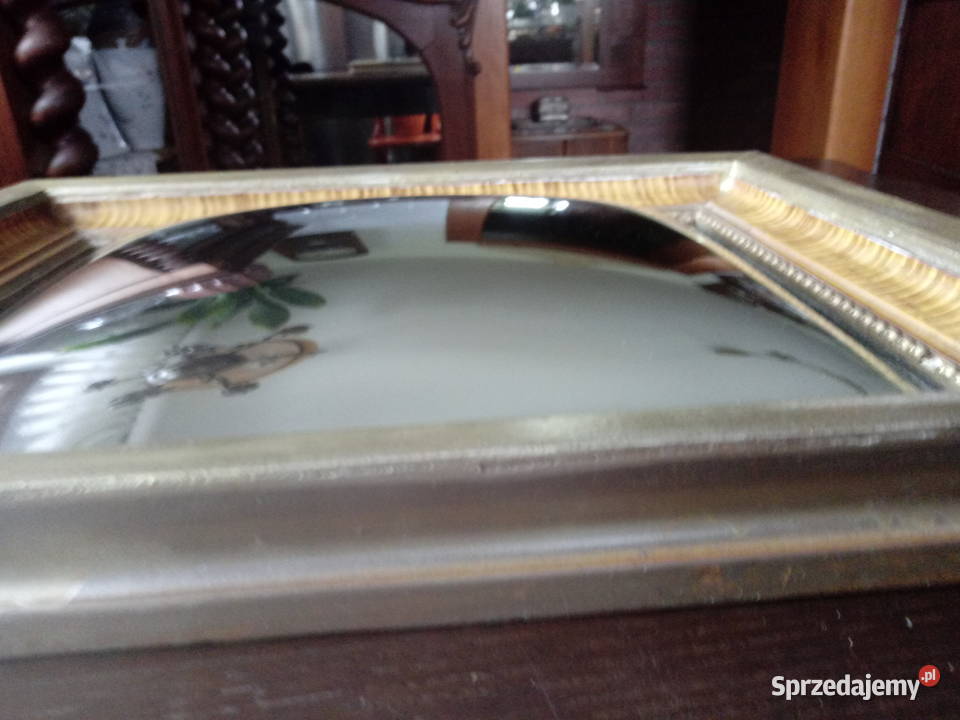 wypukłe lustro w stylu angielskim antyczne Piotrówek