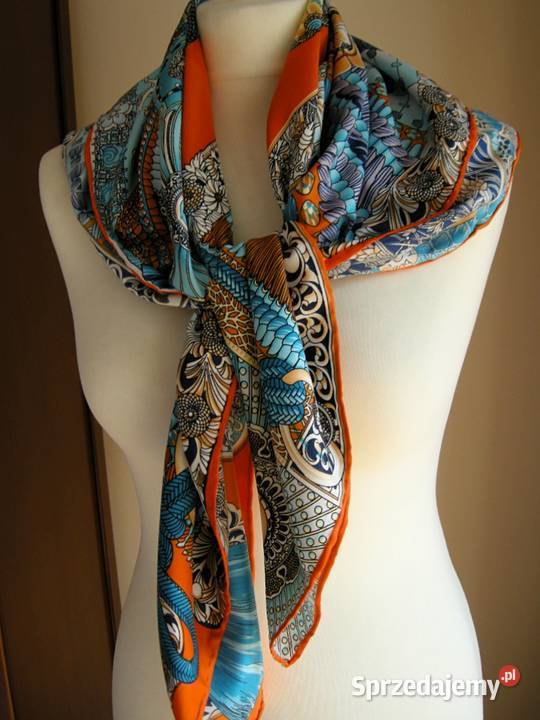 Hermes Paris apaszka twill silk 8989 orange Dla kobiet Kolonia Piaski