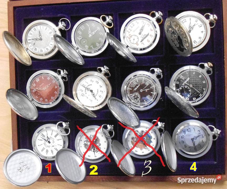 3 x Pobieda MOŁNIA Zegarek Kieszonkowy 100 Antyki, Sztuka, Kolekcje Sosnowiec