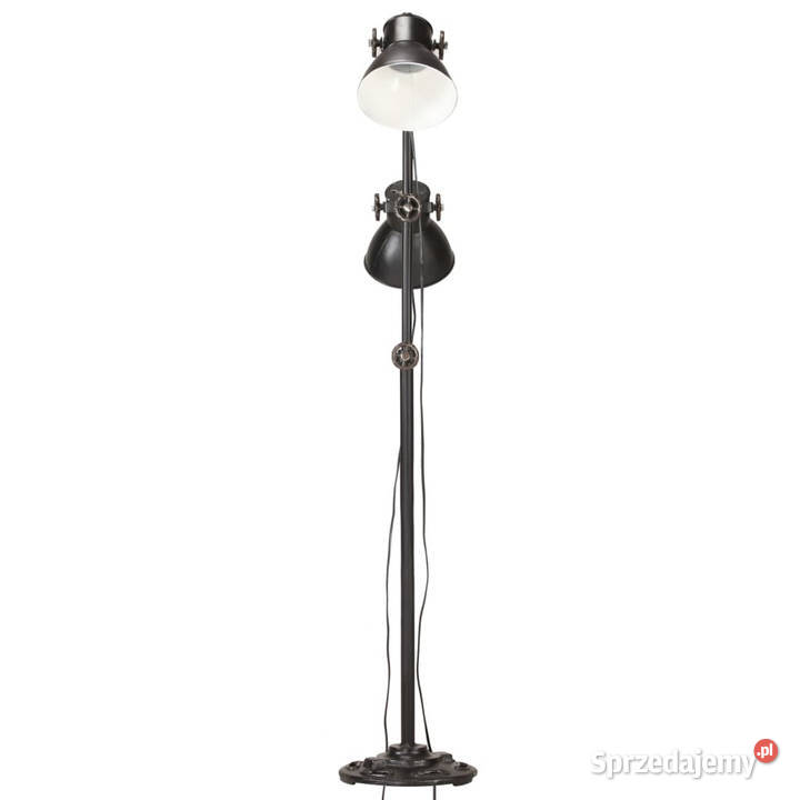Lampa podłogowa z 2 kloszami czarna E27 żeliwo Warszawa sprzedam
