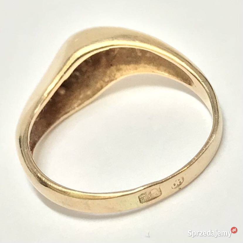 Złoty SYGNET damski z różowego ZŁOTA 585 14K mazowieckie Warszawa