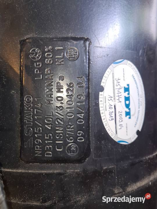 Zbiornik LPG 40L oprzyrządowanie Warszawa