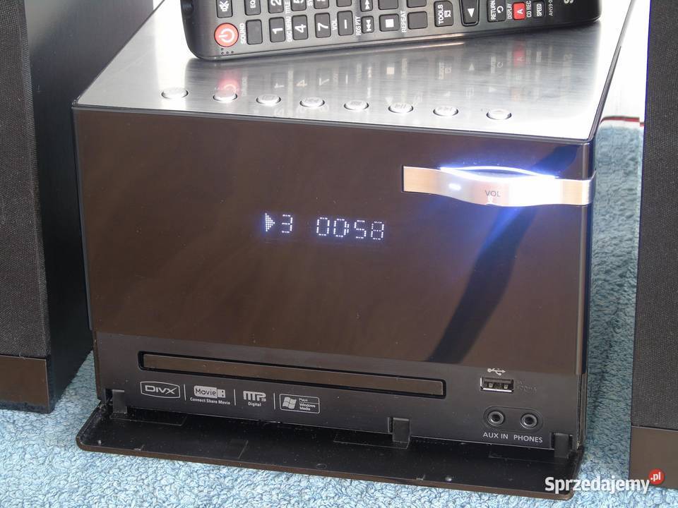 Wieża Samsung pilot USB mp3 CD RDS AUX kol