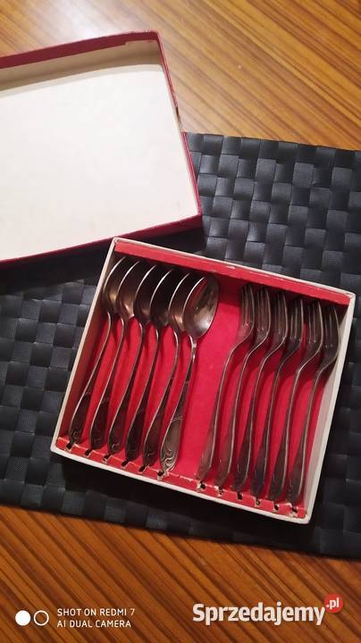 Komplet widelcy i łyżek posrebrzanych Tomaszów Mazowiecki