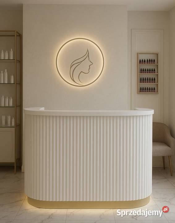 Biała złota recepcja ryflowana podświetlana małopolskie Golkowice