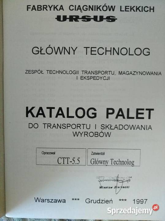 Ursus katalog palet oryginał