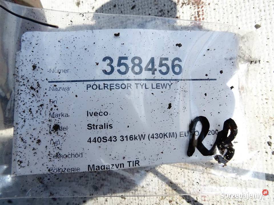 PÓŁRESOR TYŁ LEWY IVECO STRALIS I RESOR TYLNY sprzedam