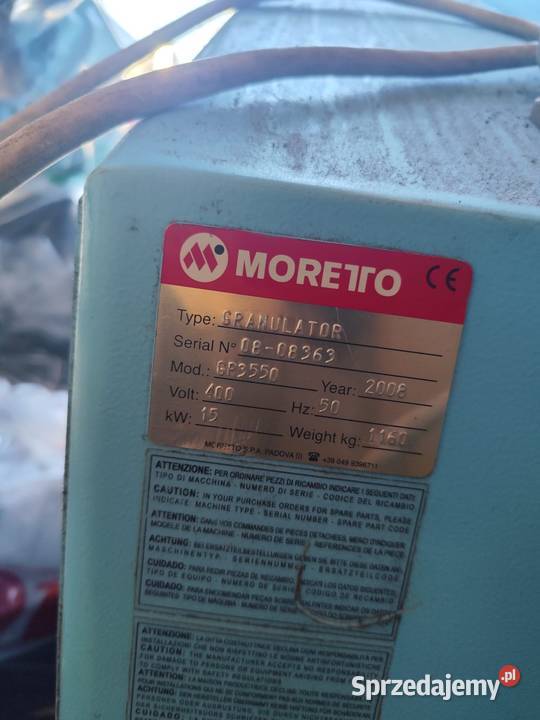 Młyn do tworzyw sztucznych Moretto GR3550 Łowicz