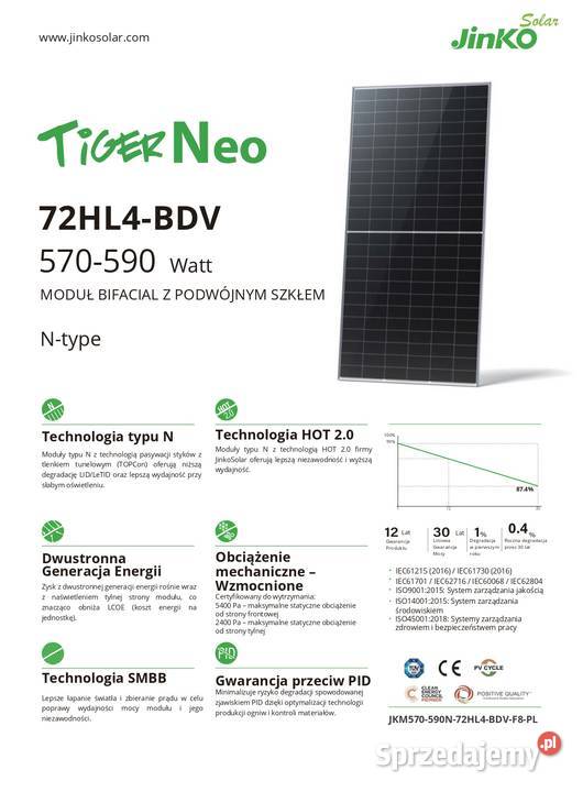 Panele Fotowoltaiczne Jinko 590W JKM590N72HL4BDV Lublin