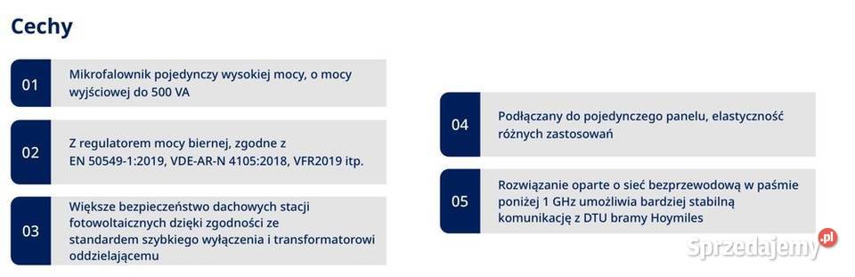 Mikroinwerter HOYMILES HMS5001T 500 VA 1 panel
