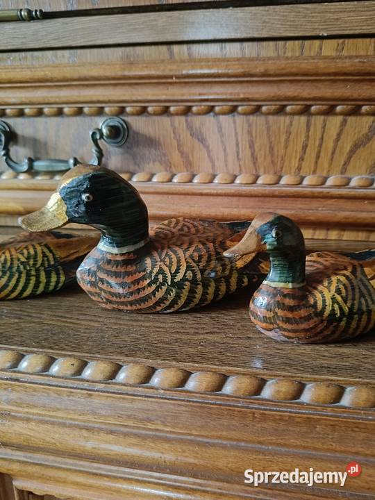 Kaczki ozdobne drewniane malowane Lipno