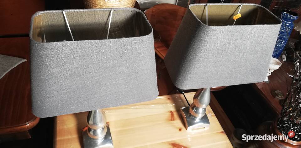 Lampka srebrna glamour nocna stołowa na biurko Garwolin