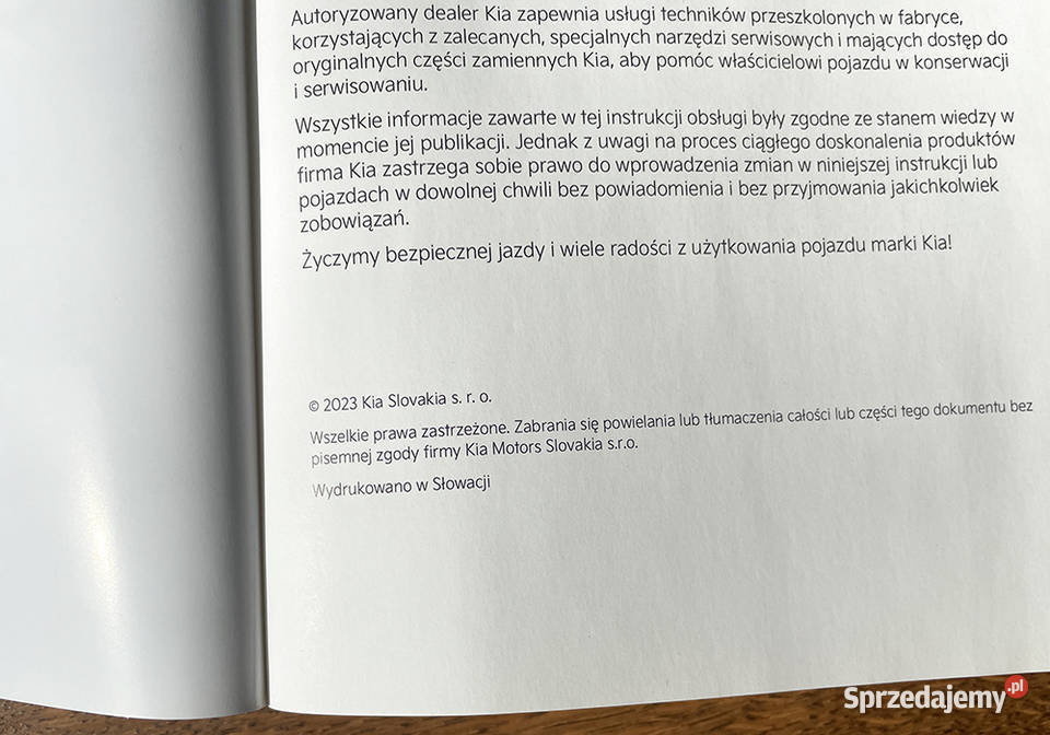 Instrukcja obsługi Kia Sportage V etui 2023