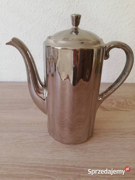 Srebrzona porcelana dzbanek antyk Gorlice