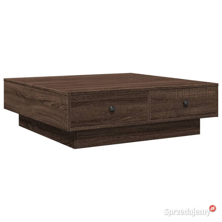 Stolik kawowy brązowy dąb 90x90x28 WM848093 Warszawa
