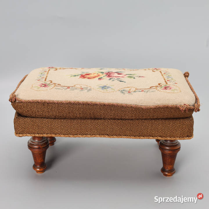 ARTexpert Podnóżek Ludwik Gobelin motyw kwiatowt Meble zachodniopomorskie