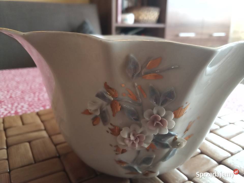 Prl bomboniera iryzowany cienka porcelana Fenix Łódź