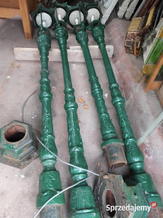 Żeliwna stara pałacowa parkowa lampa latarnia Antyki, Sztuka, Kolekcje Kłodzko